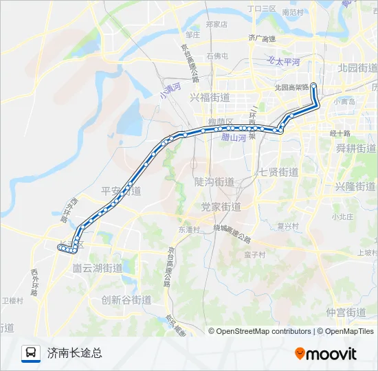 济长巴士1路 Bus Line Map