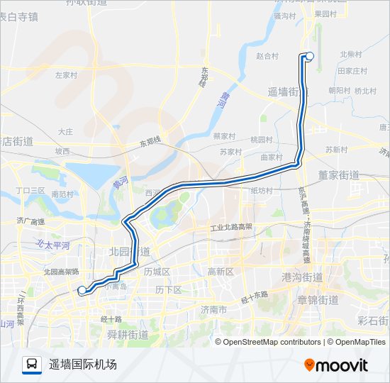 公交机场大巴1号路的线路图