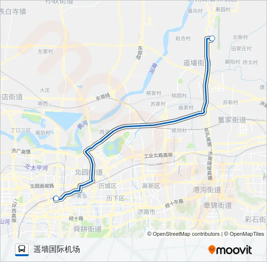 公交机场大巴1号路的线路图