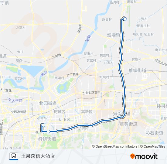 机场大巴2号线夜班 bus Line Map