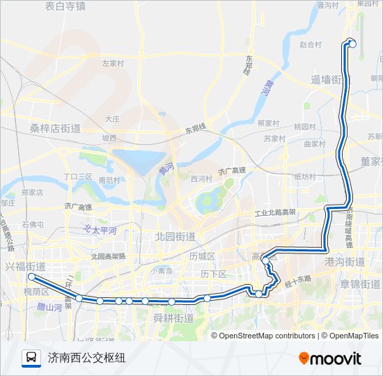 公交机场快速专2号线路的线路图