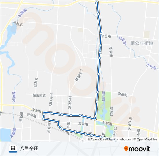 公交章丘1路的线路图