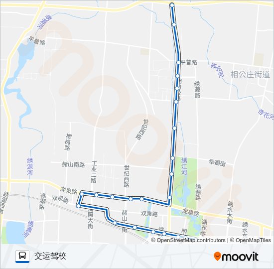 公交章丘1路的线路图