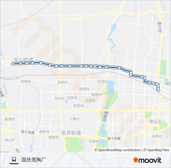 公交章丘2路的线路图