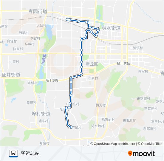 公交章丘3路的线路图