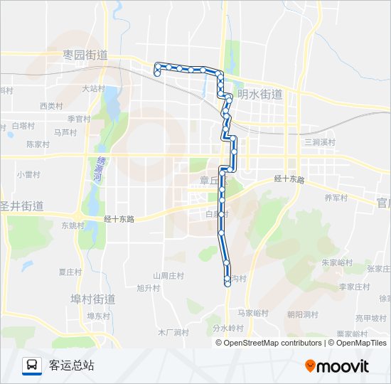 公交章丘4路的线路图