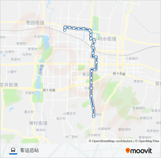 公交章丘4路的线路图