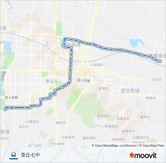 公交章丘5路的线路图
