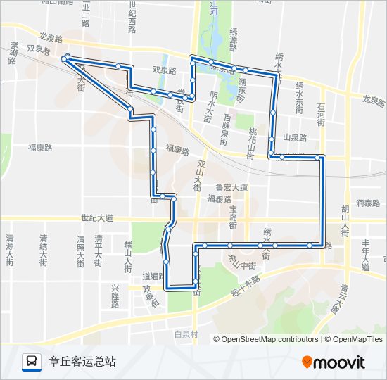 章丘11路外环 bus Line Map
