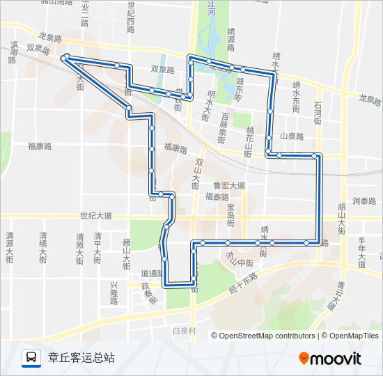 公交章丘11外环路的线路图