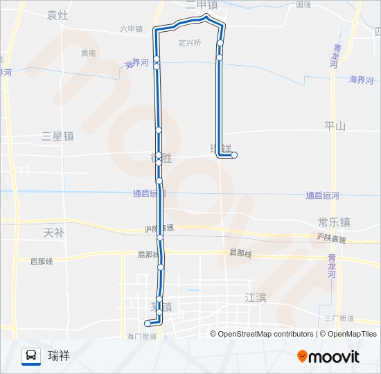 公交海门5路的线路图