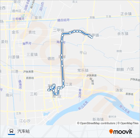 公交海门6路的线路图