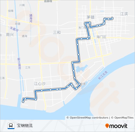 海门117路路线:日程,站点和地图