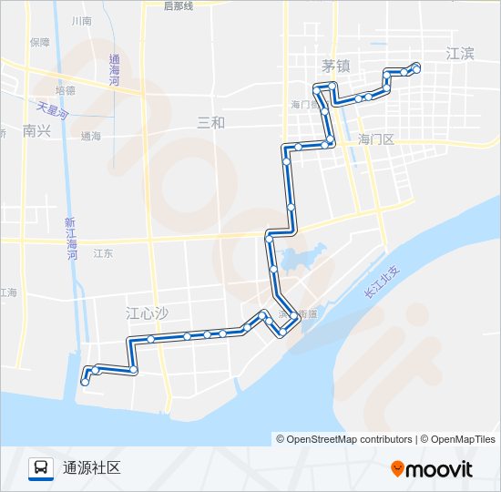 公交海门117路的线路图