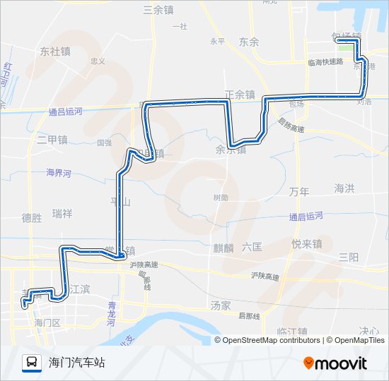 公交海门201路的线路图