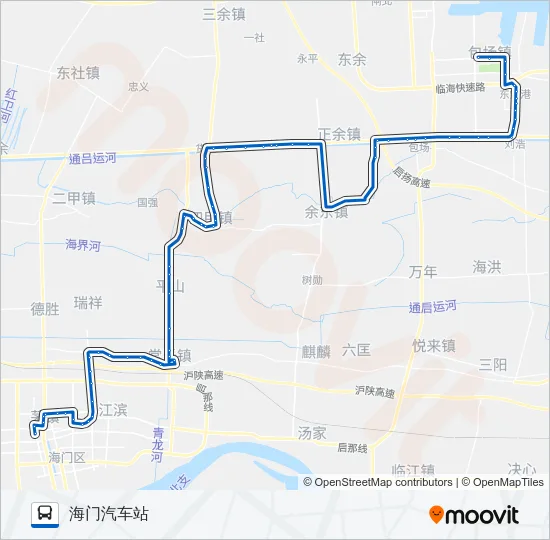 公交海门201路的线路图