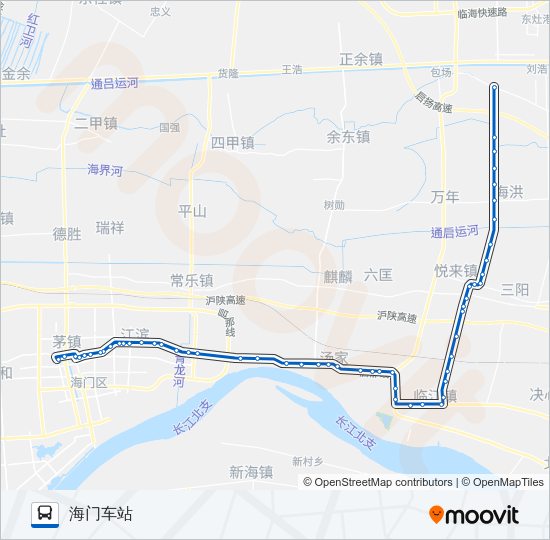 公交海门202路的线路图