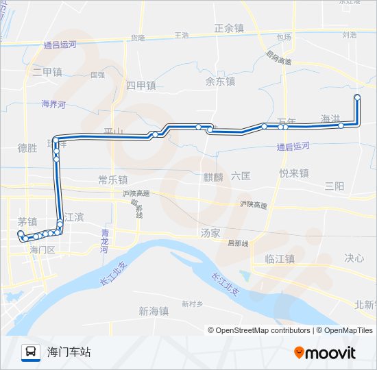 公交海门205路的线路图