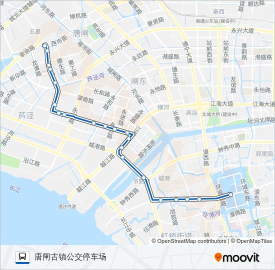 公交1路的线路图