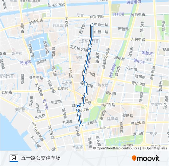 公交71通勤线路的线路图