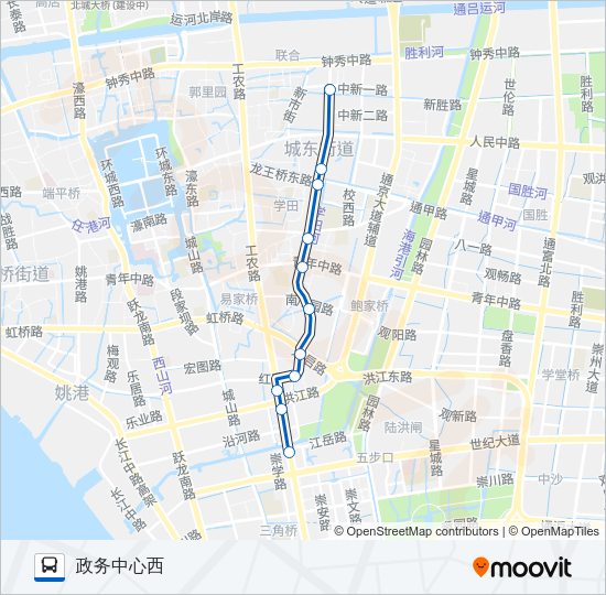 公交71通勤线路的线路图