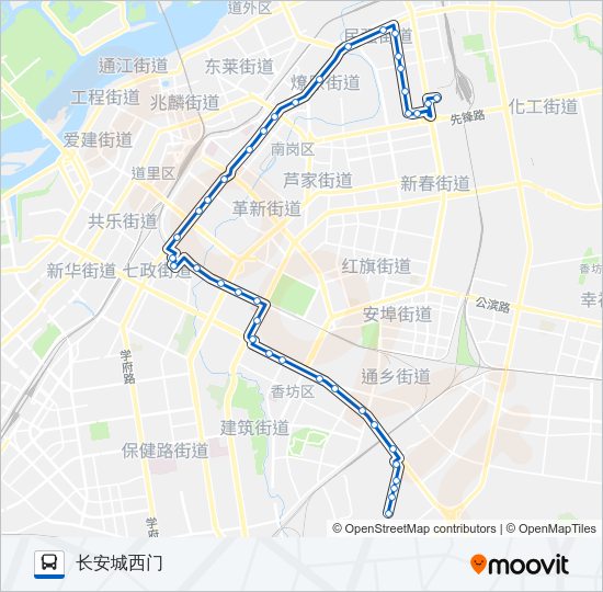 公交55路的线路图