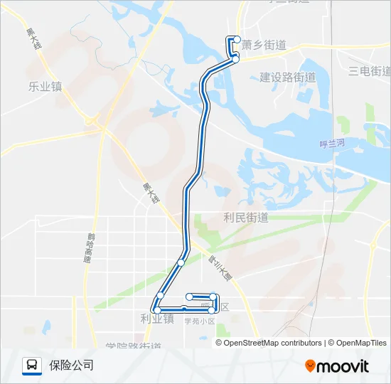 呼兰9路 Bus Line Map