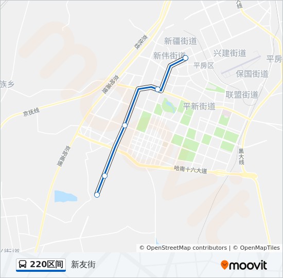 220区间 bus Line Map