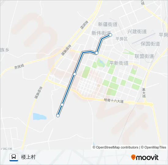 公交220区间路的线路图