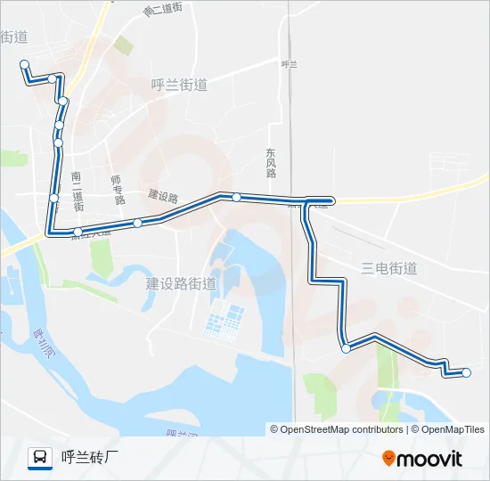 公交呼兰区3路的线路图