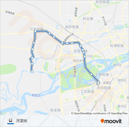 公交滨郊13路的线路图