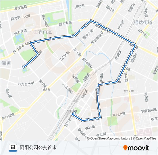 公交124专线路的线路图