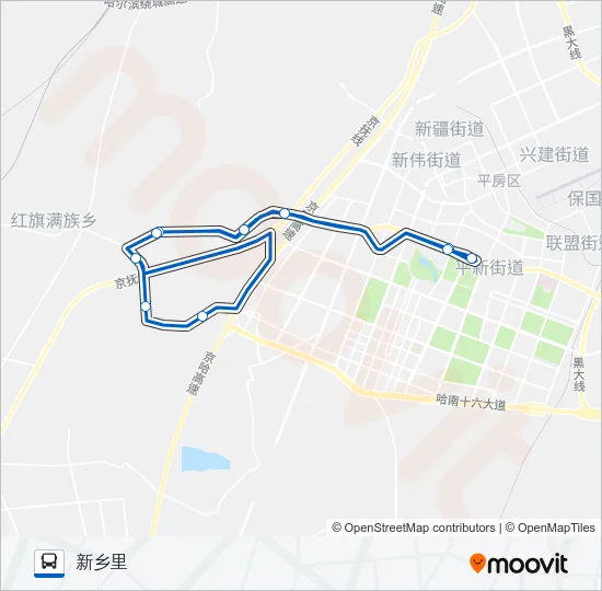 郊12路外环 Bus Line Map