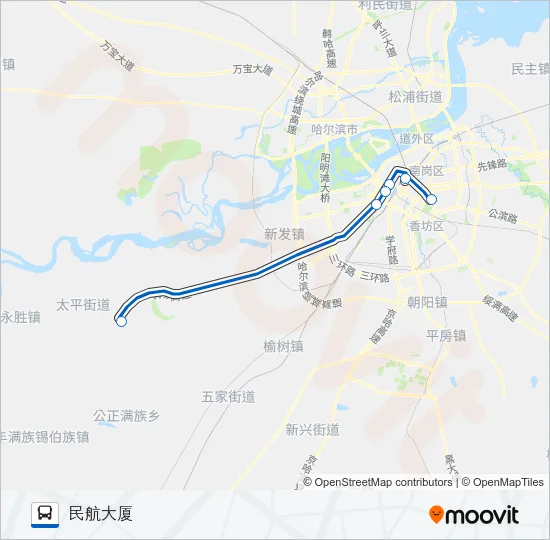 机场大巴1号线 Bus Line Map