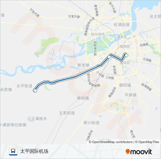 机场大巴1号线 Bus Line Map