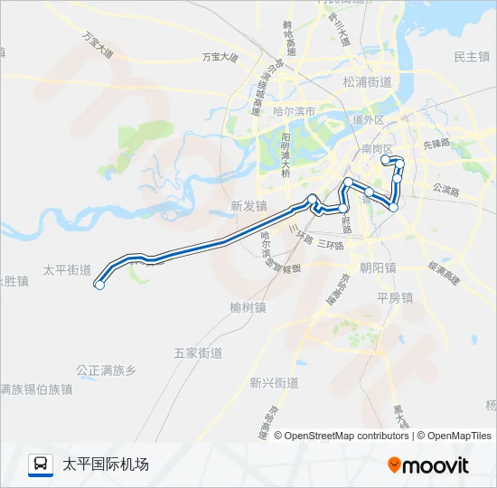 公交机场大巴2号路的线路图