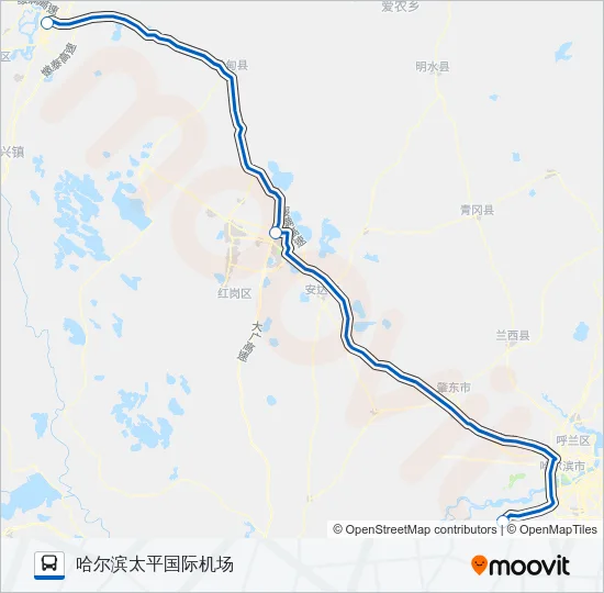 公交机场巴士3号路的线路图