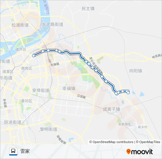 352路雷家支线 Bus Line Map