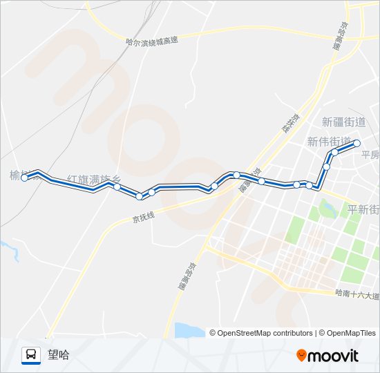 370路望哈支线 bus Line Map