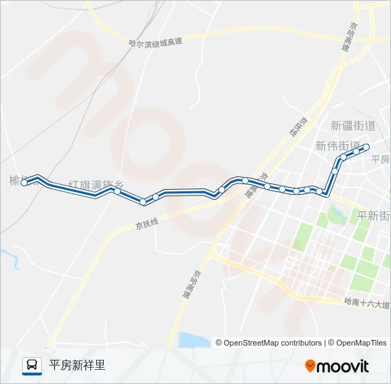 公交370望哈支线路的线路图