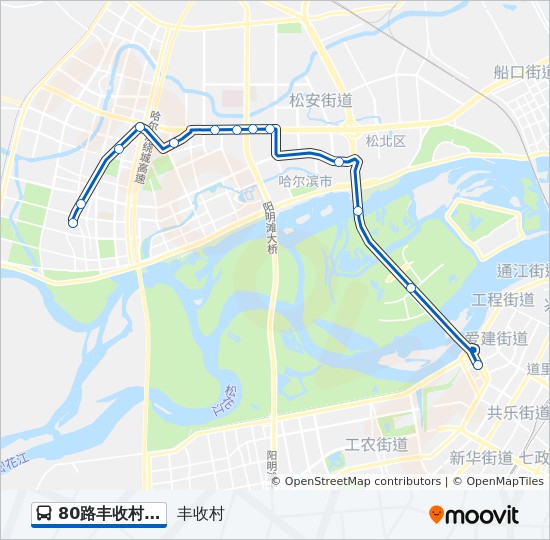 80路丰收村支线 bus Line Map
