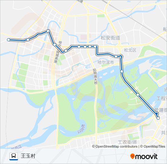 80路王玉村支线 Bus Line Map