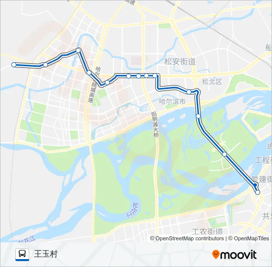 80路王玉村支线 Bus Line Map