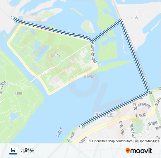 公交九站码头-太阳岛路的线路图