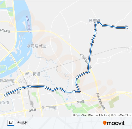 公交339天理村支线路的线路图