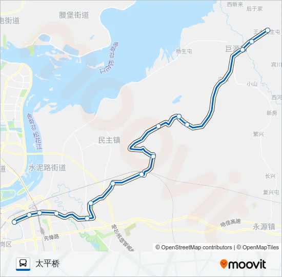 公交339胜利村支线2路的线路图