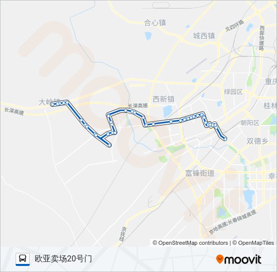 公交G100路的线路图