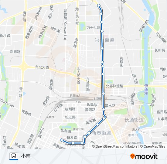 公交8夜班路的线路图