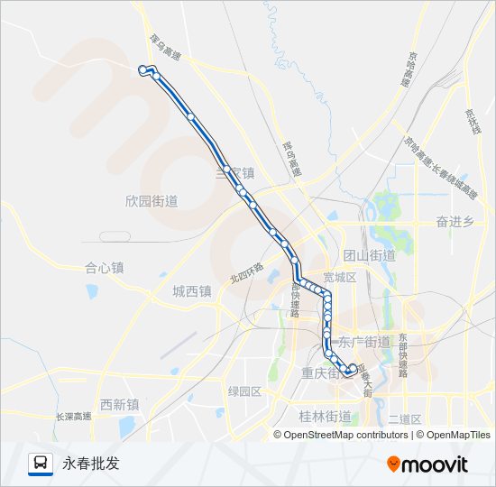 公交105路的线路图