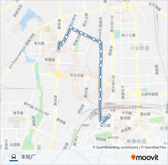 公交2区间路的线路图